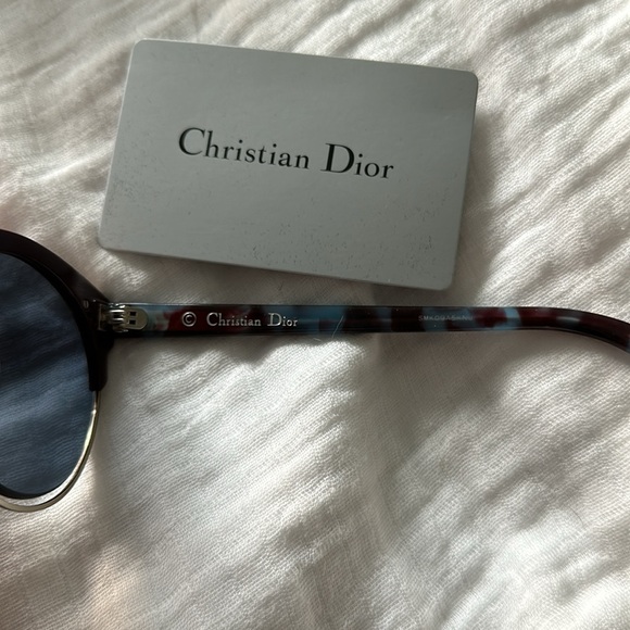 Christian Dior aviator sunglasses purple frame and tortoise stems - Picture 6 of 8